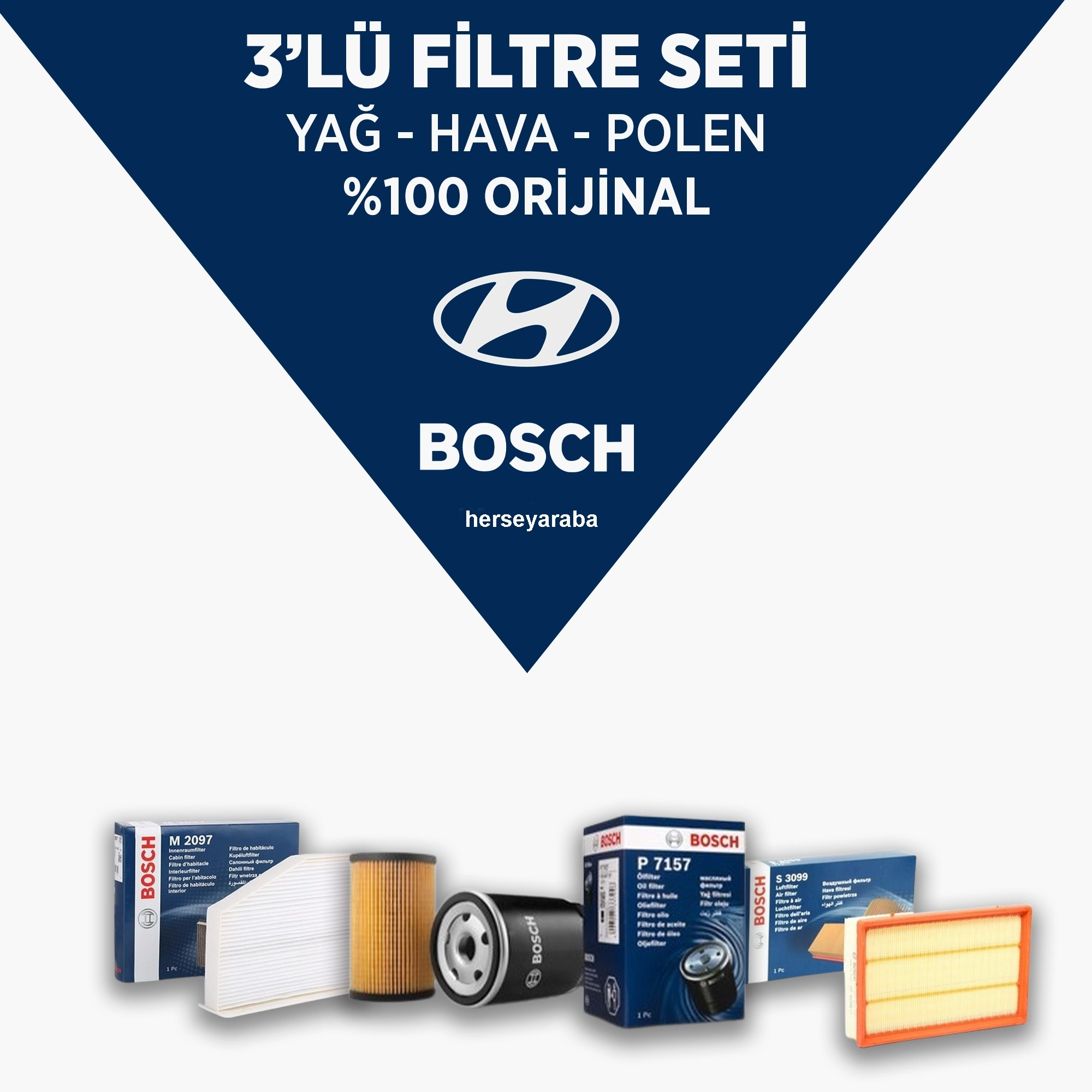Accent Blue Filtre Seti Bosch,Accent Blue Benzinli Bakım Seti(2011-2018 Tüm Kasalar)