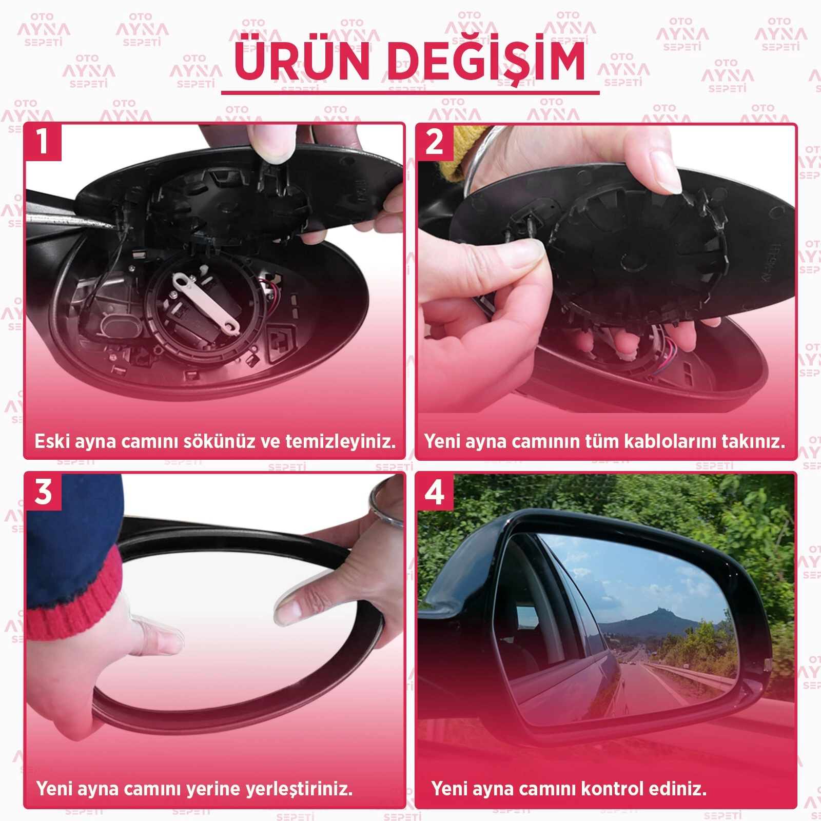 Volkswagen Polo VI Cam Isıtmalı Asferik Sol 2009-2017,6R0857521A