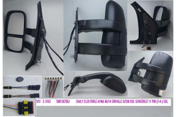 Iveco Daily Elektrikli Ayna 06/14 Sinyalli Uzun Kol Sensörlü 11 PIN (7+4 ) Sol,5801367563,2006-2014,E-3163