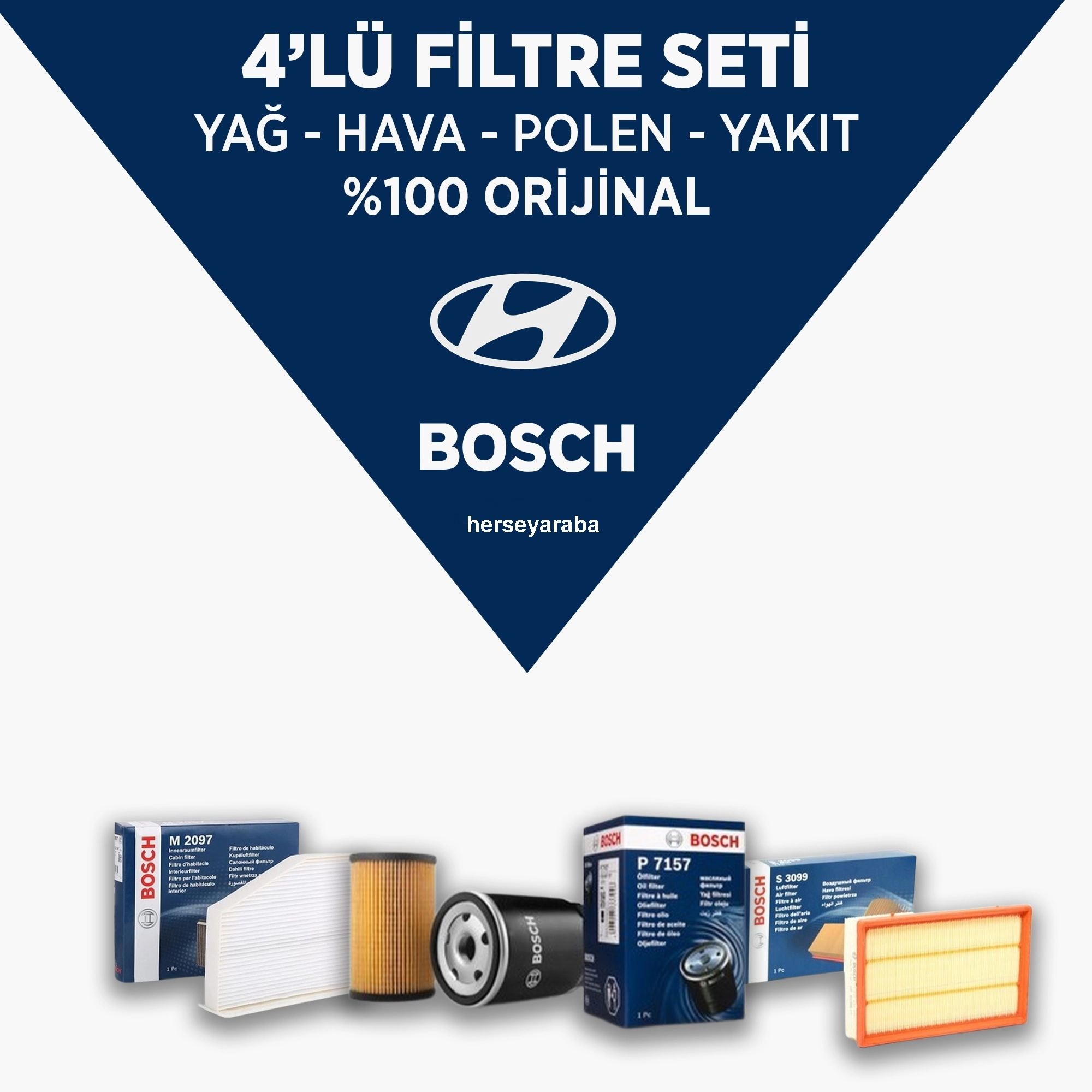 Accent Blue Dizel Bakım Seti,Accent Blue Filtre Seti(Shell Motor Yağı 5 Lt+Bosch Hava,Yağ,Mazot,Polen)