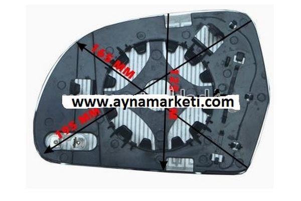 Skoda Octavia SuperB Elektrikli Ayna Camı 08/12 Kör Noktalı Mavi Cam Sol,3T0857521,2008-2012,L-1411