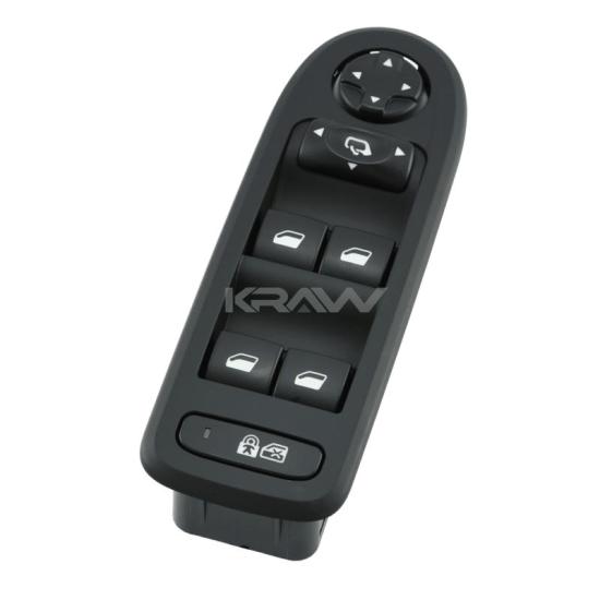 308 508C5 Cam Açma Düğmesi Sol Dörtlü Siyah,96644917XT